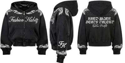 Persistence Rhinestone Zip-Up Hoodie